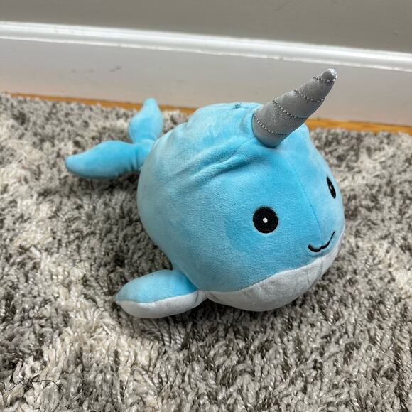 Kellytoy Other - Squishmallow Kellytoy Wally the Blue Narwhal Horn 11.5" Plush 2019 Whale